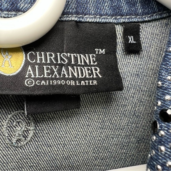 Christine Alexander‎ Swarvoski Crystal Embellished Denim Jacket size XL - Picture 6 of 8
